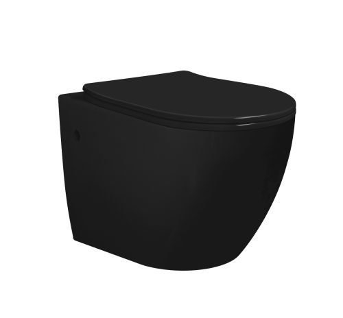 WALL HUNG WC 2381 BLACK GLOSS WITH SOFT CLOSE COVER PICCADILLY