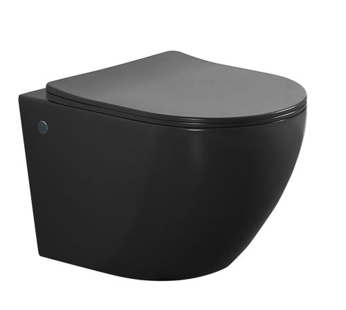 WALL HUNG WC 2381 BLACK MAT WITH SOFT CLOSE COVER PICCADILLY