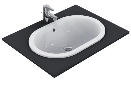 WASHBASIN CONNECT BUILT IN 62x41cm OVAL WITHOUT TAP HOLE WHITE IDEAL