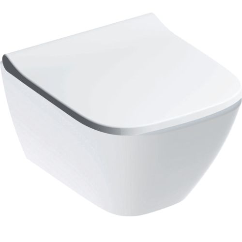 SMYLE SQUARE GEBERIT WALL HUNG WC WASHDOWN SMALL PROJECTION SHROUDED RIMFREE