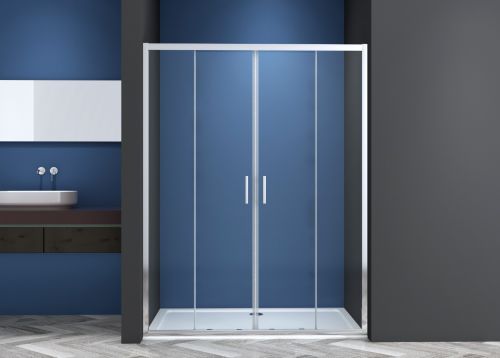 SLIDING SHOWER DOOR FF514 160-165x195cm CHROME CLEAR GLASS PICCADILLY