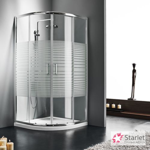 ΚΑΜΠΙΝΑ ΟΒΑΛ 90x90x180cm QUADRANT ΣΥΡΟΜΕΝΗ ΚΡΥΣΤΑΛΛΟ STRIPES ΧΡΩΜΕ STARLET