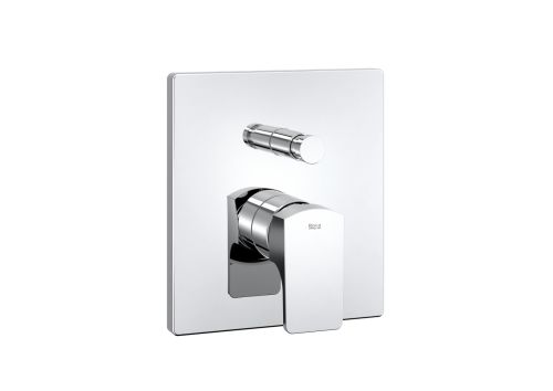 BUILT IN BATH SHOWER MIXER WITH DIVERTER L90 ΙΙ SQUARE CHROME ROCA