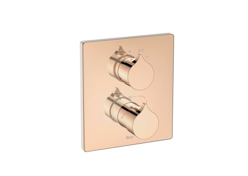 BUILT IN BATH SHOWER MIXER WITH DIVERTER INSIGNIA ΙΙ SQUARE ROSE GOLD PVD ROCA