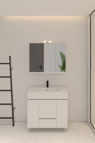 ΚΑΘΡΕΠΤΗΣ ΜΠΑΝΙΟΥ ΑΛ ΣΕΛΒΑ 80cm ΜΕ ΑΠΛΙΚΑ ΧΡΩΜΑ ΛΕΥΚΗ ΛΑΚΑ