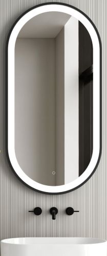 ΚΑΘΡΕΠΤΗΣ ΜΠΡΟΝΖΕ 60A7 45x90cm ΟΒΑΛ ΜΕ ΦΩΣ ΜΑΥΡΟ ΜΑΤ 