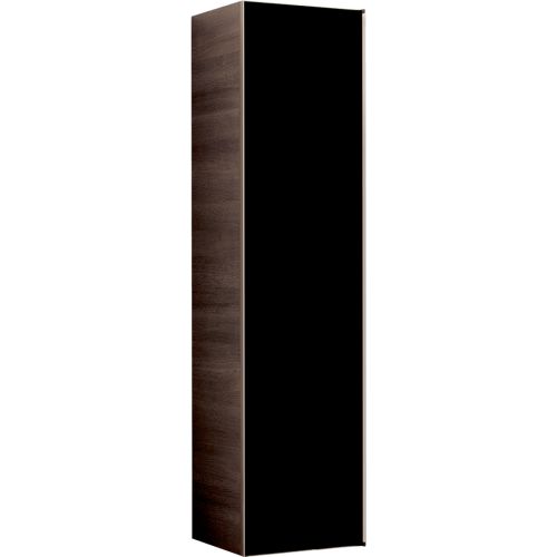 TALL CABINET WITH ONE DOOR 40x160cm CITTERIO BLACK GLASS-BROWN OAK GEBERIT