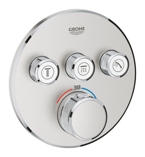 GROHTHERM SMARTCONTROL THERMOSTAT FOR CONCEALED INSTALLATION WITH 3 VALVES 29121DC0 SUPERSTEEL GROHE