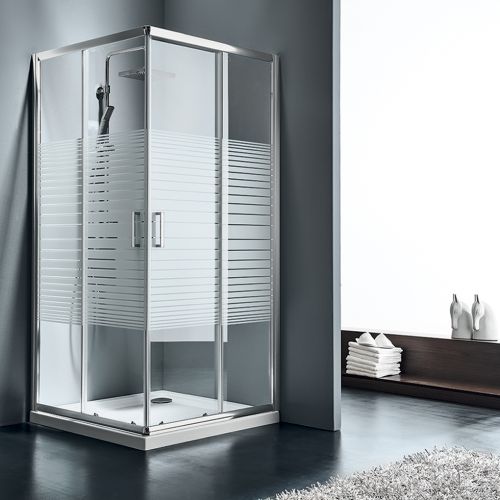 ΚΑΜΠΙΝΑ ΝΤΟΥΖΙΕΡΑΣ ΤΕΤΡΑΓΩΝΗ CORNER ENTRY 70x70x180cm  ΜΕ ΚΡΥΣΤΑΛΛΟ ΣΕΡΙΓΡΑΦΑΤΟ ΧΡΩΜΕ STARLET