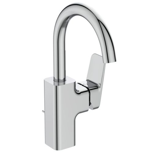 BASIN MIXER WITH HIGH TUBULAR SPOUT AND POP-UP WASTE CERAPLAN CHROME IDEAL