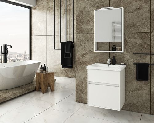 ΣΕΤ ΕΠΙΠΛΟΥ ΜΠΑΝΙΟΥ 4ΤΜΧ INSTINCT 55 ΛΕΥΚΗ DROP