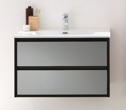 ΒΑΣΗ ΕΠΙΠΛΟΥ ΜΠΑΝΙΟΥ PAROS 80cm ΚΡΕΜΑΣΤΗ ΜΑΥΡΗ ΓΚΡΙ PICCADILLY