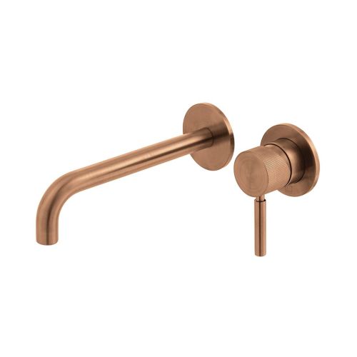 WALL MOUNTED BASIN MIXER ORIGINS KNURLED ACCENTS BRUSHED BRONZE VADO