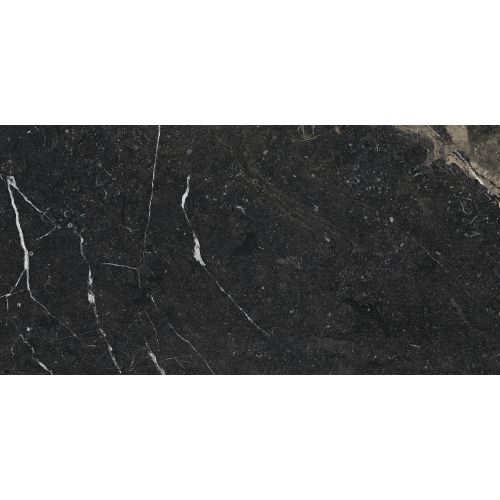 PORCELAIN TILE PIERRE BLACK 60x120cm GLOSSY RECTIFIED FIRST QUALITY