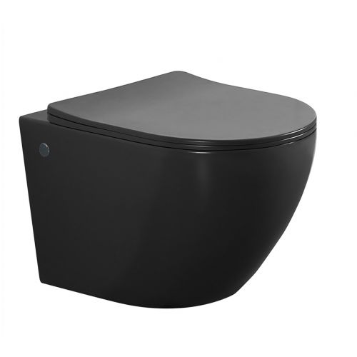 WALL HUNG WC 2381 BLACK MAT WITH SOFT CLOSE COVER PICCADILLY