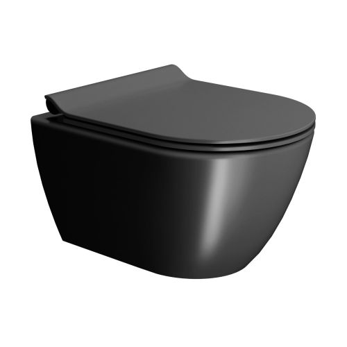 WALL HUNG WC PURA 881600 BLACK WITH SOFT CLOSE COVER