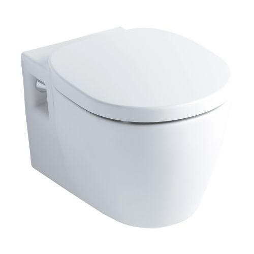 WALL-HUNG WC CONCEPT WITH HORIZONTAL OUTLET WITH NORMAL CLOSE SEAT AND COVER WHITE IDEAL