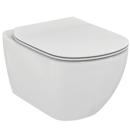 WALL-HUNG WC TESI II AQUABLADE HF WITH HORIZONTAL OUTLET WITH SOFT CLOSE SEAT AND COVER WHITE IDEAL