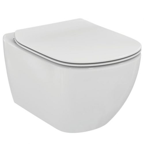  WALL-HUNG WC TESI II AQUABLADE HF WITH HORIZONTAL OUTLET WITH NORMAL CLOSE SEAT AND COVER WHITE IDEAL
