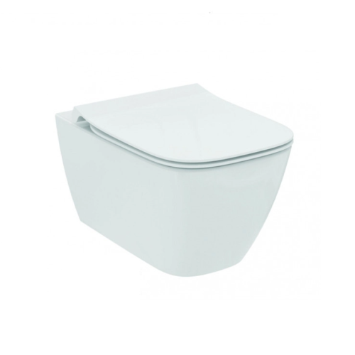 WALL-HUNG WC I-LIFE B RIMLESS WITH HORIZONTAL OUTLET WITH SLIM SOFT CLOSE SEAT AND COVER WHITE IDEAL