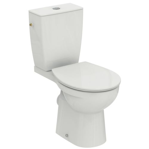 TOILET PACK EUROVIT RIMLESS CLOSE-COUPLED HORIZONTAL OUTLET S/C WHITE IDEAL