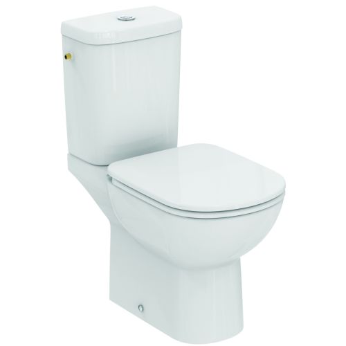 TOILET PACK TEMPO CLOSE-COUPLED VERTICAL OUTLET WITH CISTERN SIDE INLET VALVE AND SEAT IDEAL