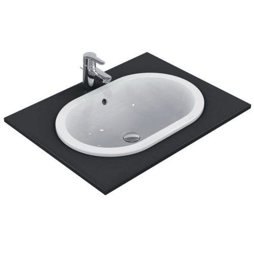 WASHBASIN CONNECT BUILT IN 62x41cm OVAL WITHOUT TAP HOLE WHITE IDEAL