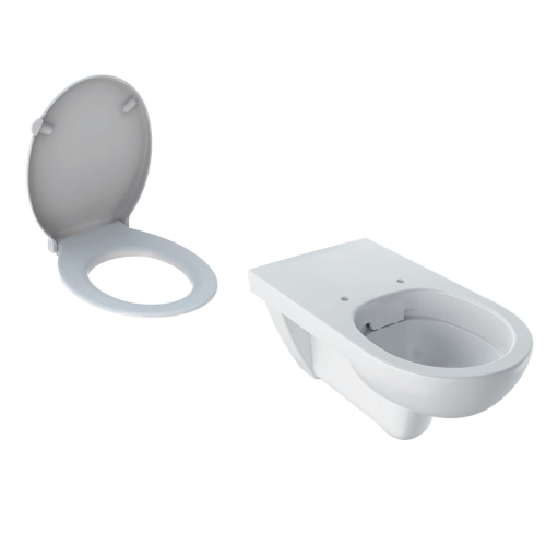 ΣΕΤ ΛΕΚΑΝΗ ΚΡΕΜΑΣΤΗ SELNOVA COMFORT RIMFREE ΜΕ ΚΑΛΥΜΜΑ ΑΠΛΟ ΛΕΥΚΟ GEBERIT