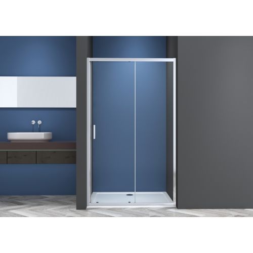 SLIDING SHOWER DOOR FF512 130-135x195cm CHROME CLEAR GLASS PICCADILLY