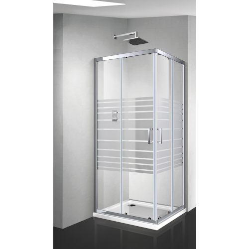 CORNER ENTRY SHOWER ENCLOSURE PICCADILLY A103 80x80x185cm SERIGRAPHY GLASS