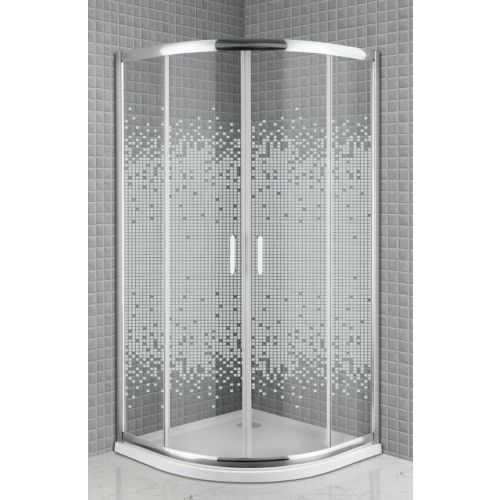 CURVED SHOWER ENCLOSURE BRONZE 6000 90x90x185cm SERIGRAPHY GLASS