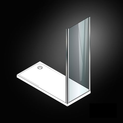 SIDE PANEL AXIS 90x185cm CLEAR GLASS CHROME
