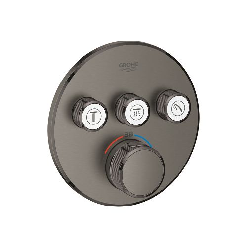 GROHTHERM SMARTCONTROL THERMOSTAT FOR CONCEALED INSTALLATION WITH 3 VALVES 29121AL0 BRUSHED HARD GRAPHITE GROHE
