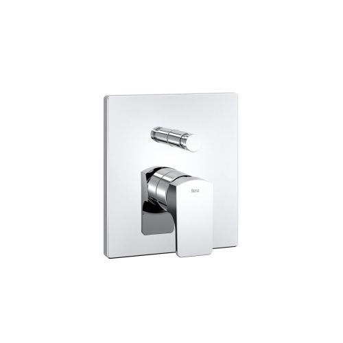 BUILT IN BATH SHOWER MIXER WITH DIVERTER L90 ΙΙ SQUARE CHROME ROCA
