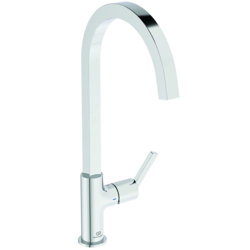 KITCHEN MIXER GUSTO HIGH ATTACHED TUBULAR SPOUT SQUARE CHROME IDEAL