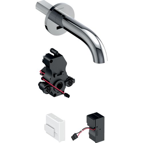 ELECTRONIC WALL-MOUNTED WASHBASIN TAP PIAVE 116.262.21.1 WITH MIXER AND INFRARED CHROME GEBERIT