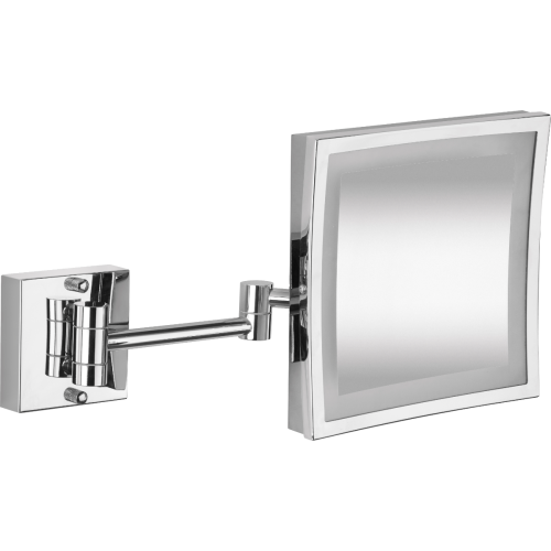 TOIXOY SQUARE MIRROR WITH LED MAGNIFIED CHROME