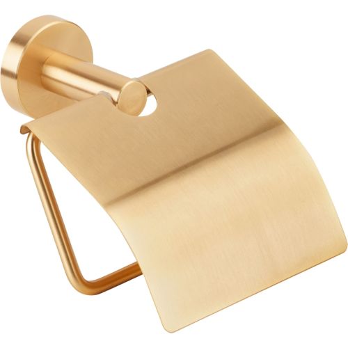 ΧΑΡΤΟΘΗΚΗ ΜΠΑΝΙΟΥ ΜΕ ΚΑΠΑΚΙ INOX 304 5030-G1 BRUSHED GOLD BRONZE
