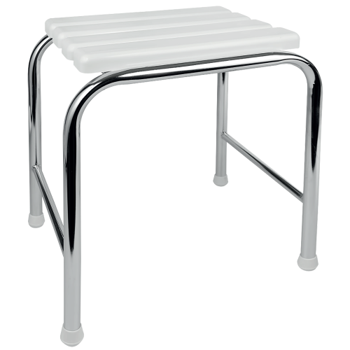 CONTRUCTED HEAVY DUTY SHOWER SEAT / STEP STOOL WHITE/CHROME