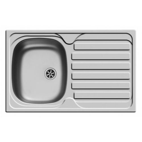 SINGLE BOWL INSET SINK STAINLESS STEEL 79x50cm DERBY 1B 1D SATIN MAIDTEC BY PYRAMIS