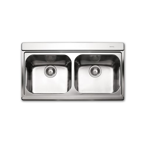 STAINLESS STEEL SINK 89,7x51cm IRIS 9320 WHITE GLASS SMALL APELL