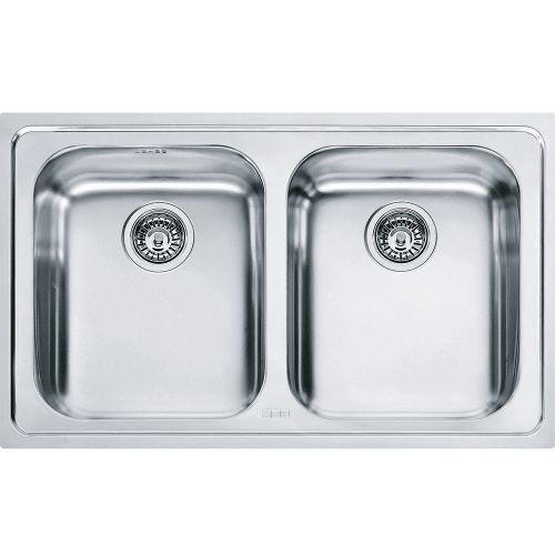 DOUBLE BOWL STAINLESS STEEL SINK 86x50cm LOGICA LINE LOX 620-34-34 SMOOTH FRANKE