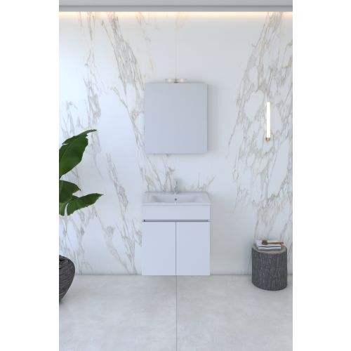 ΚΑΘΡΕΠΤΗΣ ΜΠΑΝΙΟΥ 60cm ΑΛ ΚΑΡΛΑ ΜΕ ΑΠΛΙΚΑ ΛΕΥΚΗ ΛΑΚΑ