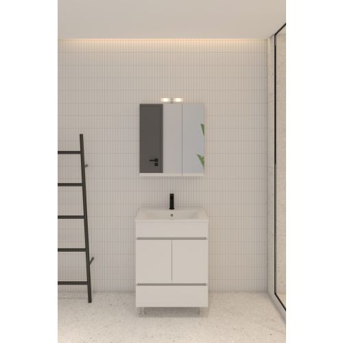 ΚΑΘΡΕΠΤΗΣ ΜΠΑΝΙΟΥ 70cm ΑΛ ΣΕΛΒΑ ΜΕ ΑΠΛΙΚΑ ΛΕΥΚΗ ΛΑΚΑ