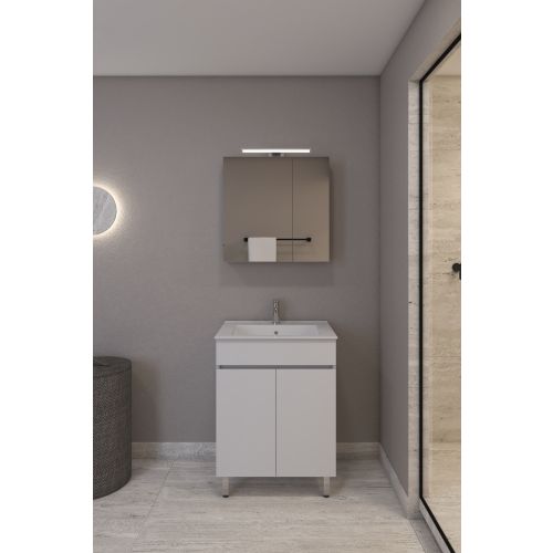 ΚΑΘΡΕΠΤΗΣ ΜΠΑΝΙΟΥ ΑΛ ΣΙΦΝΟΣ 60 ΧΡΩΜΑ ΛΕΥΚΟ ΜΕ ΑΠΛΙΚΑ