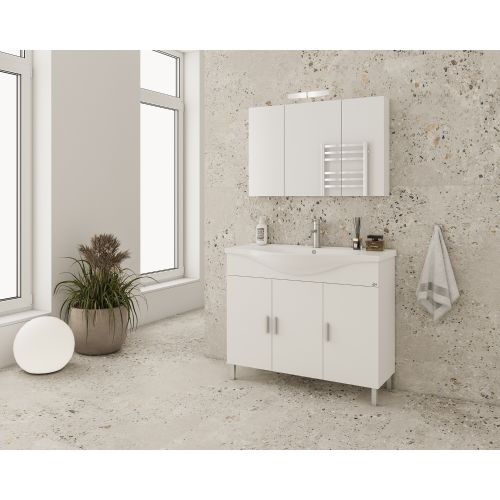 ΣΕΤ ΕΠΙΠΛΟΥ ΜΠΑΝΙΟΥ 3ΤΜΧ LUNA 100 ΛΕΥΚΟ DROP