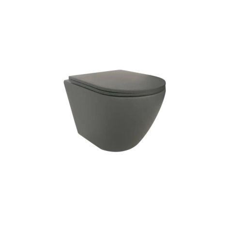 WALL HUNG WC 2381 GREY MAT WITH SOFT CLOSE COVER PICCADILLY