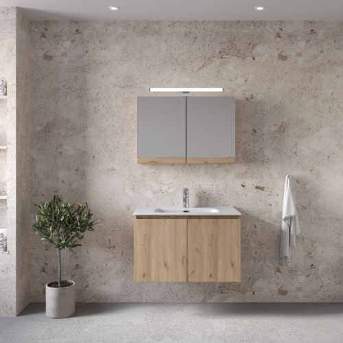 ΒΑΣΗ ΕΠΙΠΛΟΥ ΜΠΑΝΙΟΥ ΚΡΕΜΑΣΤΗ 3ΤΜΧ MADRID 80cm WALNUT