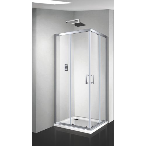 CORNER ENTRY SHOWER ENCLOSURE PICCADILLY Α103 80x80x185cm CLEAR GLASS CHROME