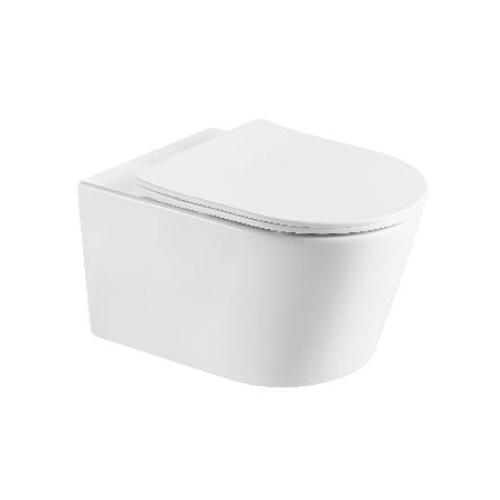 WALL-HUNG WC 1363WH RIMLESS WITH SLIM COVER SOFT CLOSE WHITE